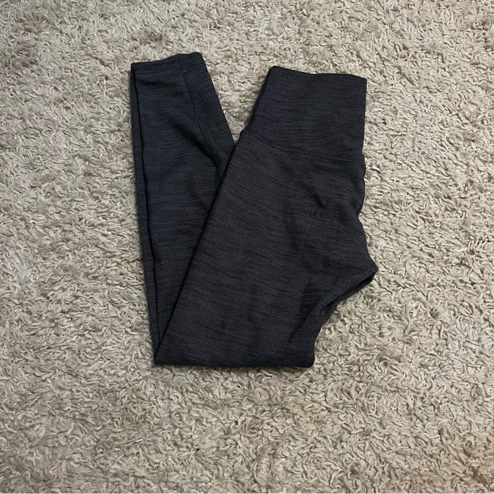 lululemon align 25" heathered grey herringbone black/white leggings size 4